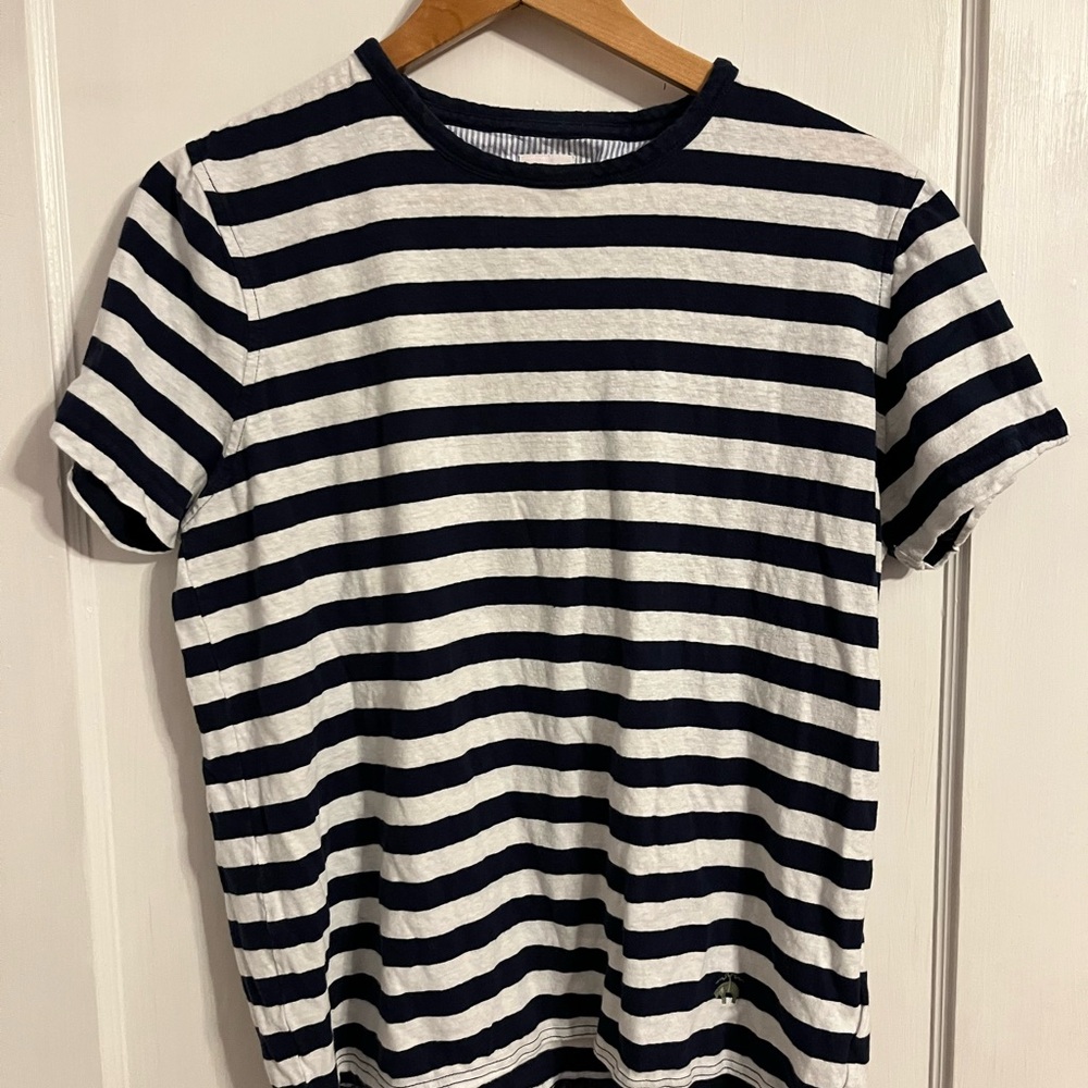 Brooks Brothers Navy and White Striped Tee
